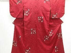 大正ロマン　抽象模様織り出しお召着物